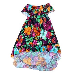 Woman’s Hypnotik floral tropical strapless stretchy dress size 1X